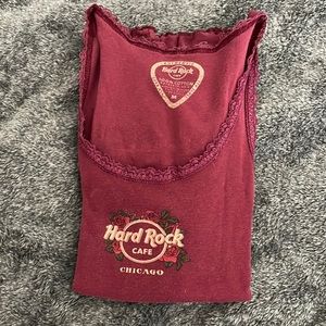 Hard Rock Cafe Chicago Red or Maroon Tshirt Size M